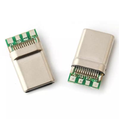 Cina Connettore maschio USB 3.1 USB C a 12 pin Interfaccia spina USB PCB filo di saldatura in vendita