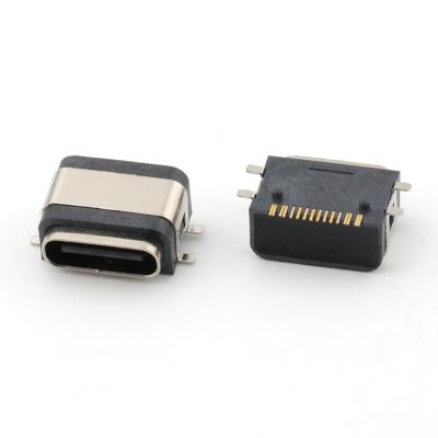 중국 USB 16pin Waterproof IPX8 Type C Female Connector SMT AC DC 5V Rated Voltage 판매용