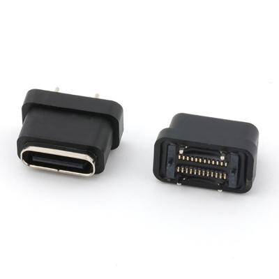 중국 24Pin USB Type C Female Connector Vertical Type IPX8 Waterproof 판매용