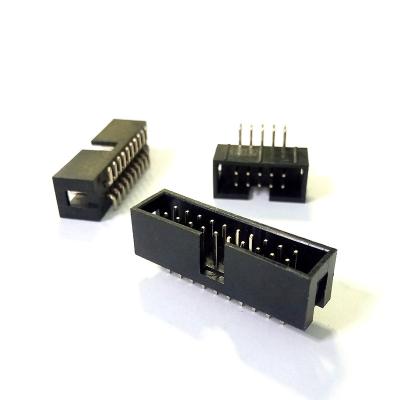 China Right Angle 2.54mm 6 Pin Box Header Connector Dual Row Pin Header for sale