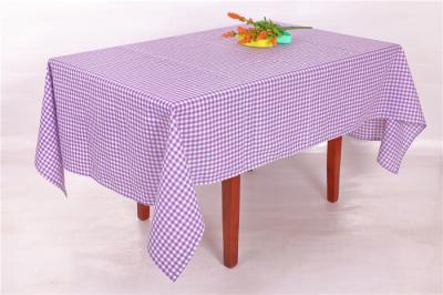 China Elegant Style Purple And White Checkered Table Cloth 54x72 72x108 Inch for sale