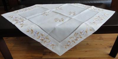 China Cream / Beige Linen Hemstitch Tablecloth Handmade 40x90 40x150cm Sizes for sale