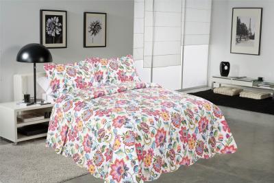 China Hahnenkamm-Blumen-Doppelbett-Steppdecken-Abdeckungen, Microfiber-Gewebe-Steppdecken-Abdeckungs-Sätze zu verkaufen