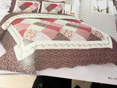 China Imitated Patchwork Home Bed Quilts Brown Color Widely In Home Bedding for sale