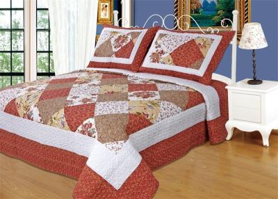 China Imitated Patchwork Cotton Quilted Bedspread Machine Wash Cold Delicate for sale