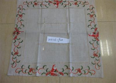 China Christmas Design Linen Hemstitch Tablecloth Beautiful For Adult Age Group for sale