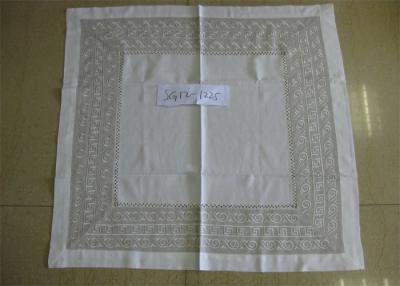 China Elegant Pattern Natural Linen Tablecloth Hand Washing Better With 8cm Double Border for sale