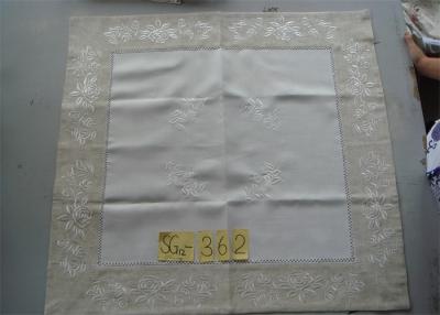 China Handmade Hemstitch Party Linen Tablecloths , Full Sizes Large Linen Tablecloth for sale