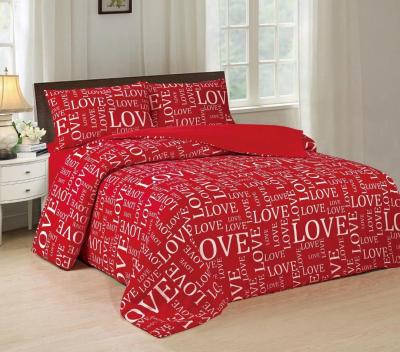 China Red Fabric 4 Piece Bedding Set Quick Drying With ISO9001 Certificated for sale