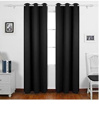 China Solid Black Color Custom Window Curtains Quick Delivery For Home And Office for sale