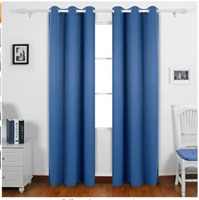 China Dark Blue Custom Window Curtains With Multiple Sizes And Pattern Layouts for sale