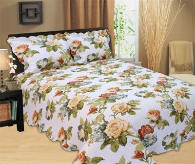 China Microfiber Printed Queen Size Bed Quilts , Optional Colors Bed Cover Sets for sale