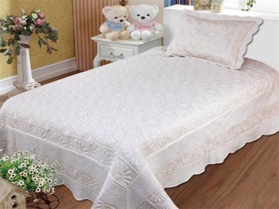 China Embroidered Queen Size Bed Quilts 240x260cm Bedcover Size For Hotel And Home for sale