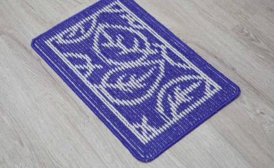 China 100% Polyester Fleece Outdoor Door Mats Oblong Shape For Household Entrance for sale