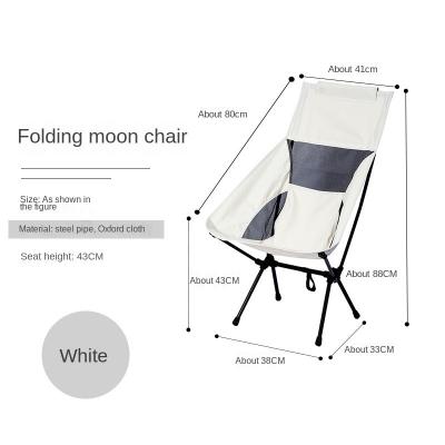 China 2023 PANELS Factory Logo Outdoor Portable Moon Chair Folding Beach Chair Custom Folding Camping Chair For Adults for sale