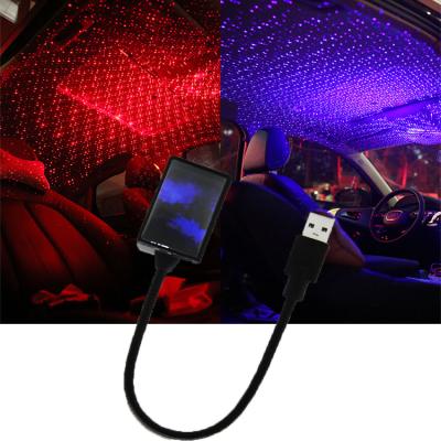 China High Quality Car USB Easy Install Interior Decorative Led Car Starry Light Box Armrest Light Projector Night C206 for sale