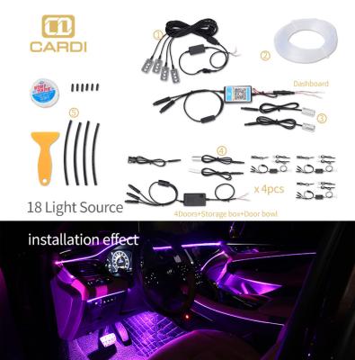 China Car Decorative Light Hot Sales 12V Music Disco Control Multi-colors Decoration Car Interior Led Atmosphere Ambient Strip Light for sale