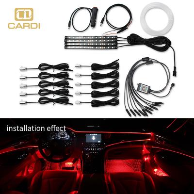 China Car Factory Supply 12V RGB 64 Colors Automotive Decorative Light Interior Led Atmosphere Floor Foot Strip Light for sale