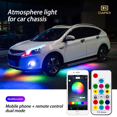 China Mobile APP Remote Control Remote Underglow Under Car Atmosphere Neon Lights Kit Wireless Chassis Led Lights Strip for sale