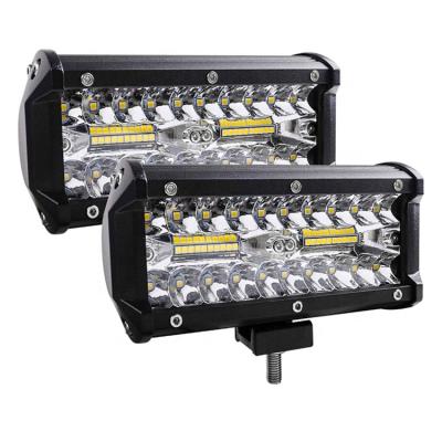 China Automotive Industry 7 Inch 12-24V 120W Light Bars Spot Flood Beam LED Headlight Combo Work Light for sale