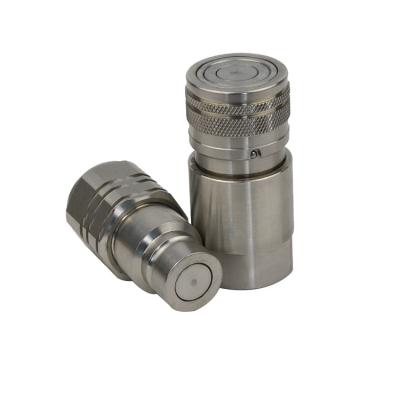 China Flat Type Face Quick Release Coupling Stainless Steel Quick Release Hydraulic Hose Fitting Quick Coupling for sale