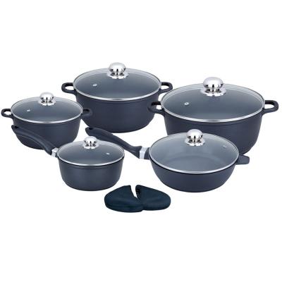 China Sustainable Cooklover 10 pieces die cast aluminum non-stick coated soup pot/deep fried sauce pan/sauce pan cookware set for sale