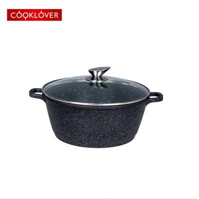 China Sustainable cooklover 28cm die cast aluminum stick liner induction bottom non cooking pot cookware set for sale