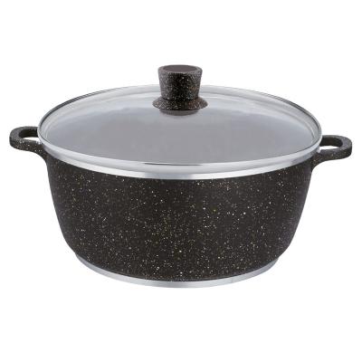 China Sustainable Induction Bottom Soup Pot Durable Die-cast Aluminum Nonstick Coating Cookware for sale