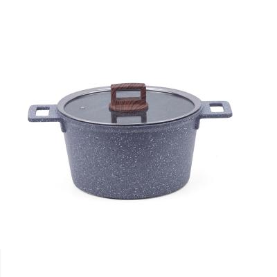 China 24CM viable die cast aluminum non stick indcuton cookware marble liner bottom set for sale