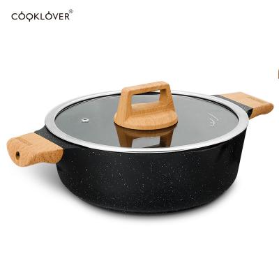 China Wholesale viable die cast aluminum cookware with non-stick coating 20/24/28 cm shallow pot induction bottom 20/24/28 kitchen accessories for sale