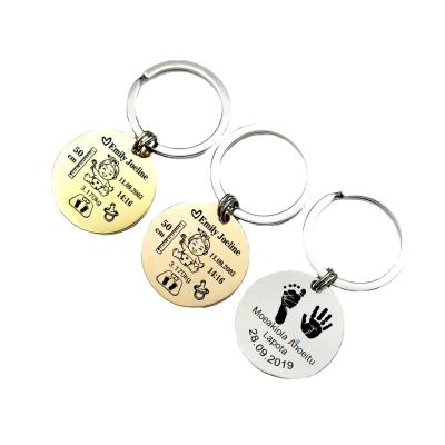 China New Customized Personalized Engraved Key Chain Fashionable Private Baby's Day Stainless Steel Key Chain By Memorial Memorial Day for sale