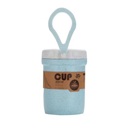 China Wholesale Custom Viable Bamboo Fiber Wheat Logo Coffee Cups 300ML Coffee Cups Water Mups Office Plastic Viable For Business Creative Gifts for sale