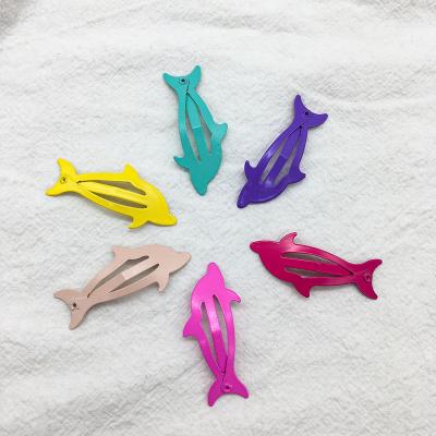 China IRON 2021 New Fashion Dolphin Hair Clip Accessories With Colored Enamel For Women And Girls for sale