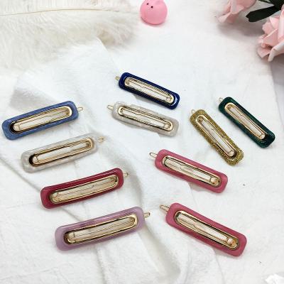 China 2021 New ALLOY Fashion Acetate Hairpin Hair Accessories Set Multi Colors 2pcs Hair Clip For Women And Girls for sale