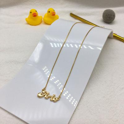 China To make women/girls beautiful 2021 new fashion fine box chain with letter charm gold and silver plated necklace for unisex for sale