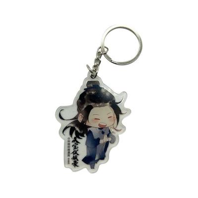 China Custom Eco-friendly Yuan Animation Acrylic Key Chain Plastic Factory Selling High Quality Secondary Charm for sale