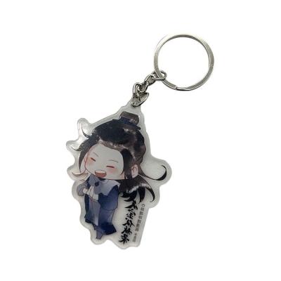 China New Design Eco-friendly Secondary Custom Animation Plastic Yuan Acrylic Key Chain Good Price for sale