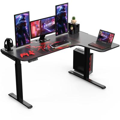 China Cheap Portable Adjustable Modern Single Position Price L Shaped Computer Game Desk (Height) Height Adjustable for sale