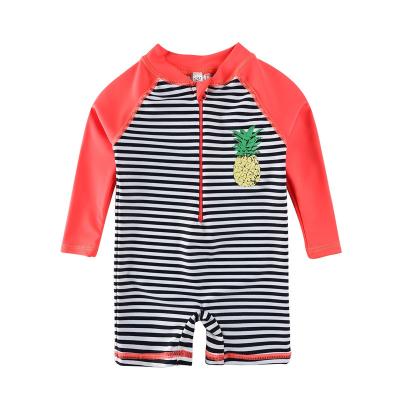 China Little Baby Kids Toddler Girl Baby Swimwear One Piece Swimsuit Beachwear Cute Breathable Pineapple Cute Long Sleeve Swimwear for sale