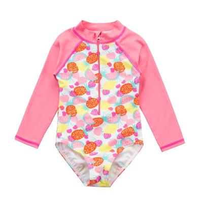 China 2023 Children's Sun floral swimwear one-piece swimsuit baby QUICK DRY beautiful protector swimsuit for sale