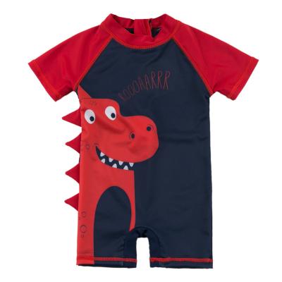 China Hot Sale Cute Dinosaur Print Breathable 1 Piece Swimsuit For Baby Boy Little Boy Swimwear Surfing Suit UPF50 for sale