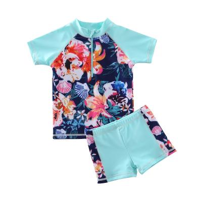 China 4-12 Years Lovely Kid Guard Two Piece Swimsuit Set Swimsuit Bathing Breathable Girl Swimwear Swimwear For Kids Girls for sale