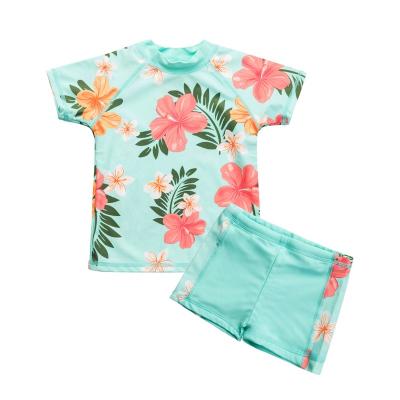 China Hot Selling Kid's Lovely Swimsuit Swimsuit Swimwear Set Guard Breathable Two-piece Rash Anti-UV Girl's Swimwear for sale