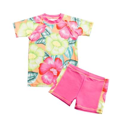 China Lovely Child Girl Kid's Bathing Suit Set Swimsuit Anti-UV Guard Swimwear Breathable Two-piece Rash Hot Sale Swimwear for sale