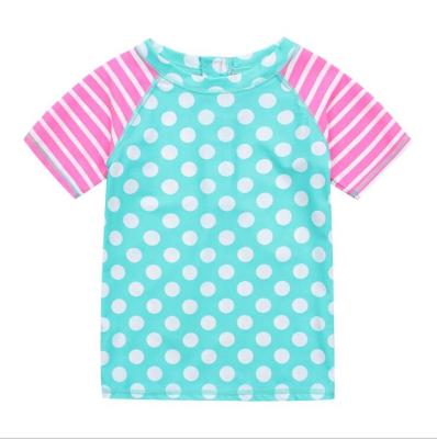 China Kid Breathable Rashguard Shirt Swimming Tops Short Sleeve Rash Guard Wholesale For Kids Girl for sale