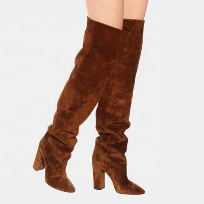 China Deodorization Knee High Boots Women New Design Fur Snow Boots Winter Shoes Woman Fashion High Heel Warm Boots for sale