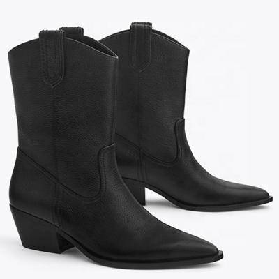 China 2019 Anti-odor Women's Boots Cowgirl A383 Cowboy Booties Ladies Ankle Winter Boots Shoes for sale