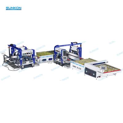 China CE glass edging machine line of maquina templadora de vidrio de precio of SUNKON architectures furniture home appliance CGSY2520-12 for sale