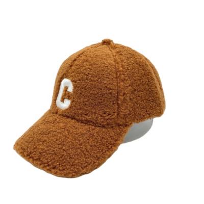 China COMMON Logo Plain Embroidery Sherpa Fleece Custom Hat Fashion Unisex Baseball Hats With Buckle for sale