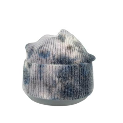 China COMMON Unisex Warm Fashion Tie Dye Winter Multiple Color Designer Custom Knitted Beanie Hats For Women for sale